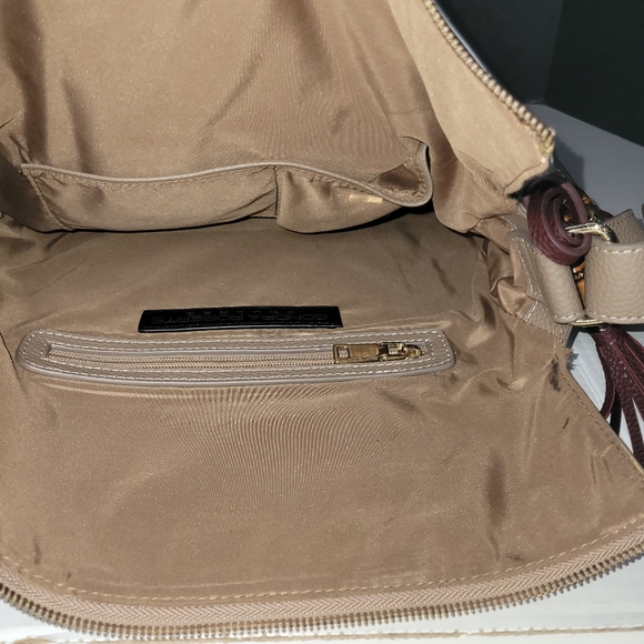 Sondra Roberts Squared Black & Tan Large Tassle Tote Shoulder Zip Designer Bag - Picture 11 of 11